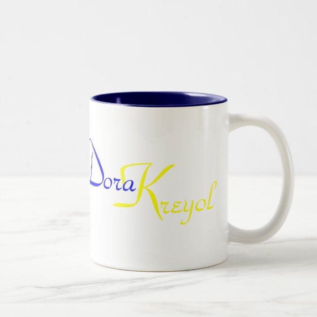 Café Em Dois Tons Caneca de Deye da proibição do La de Kreyol (Direita)