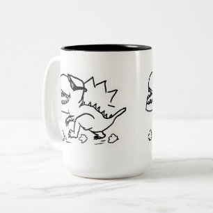 Café Em Dois Tons Caneca de Dinossauro Engraçado - T-Rex Legal Com Ó