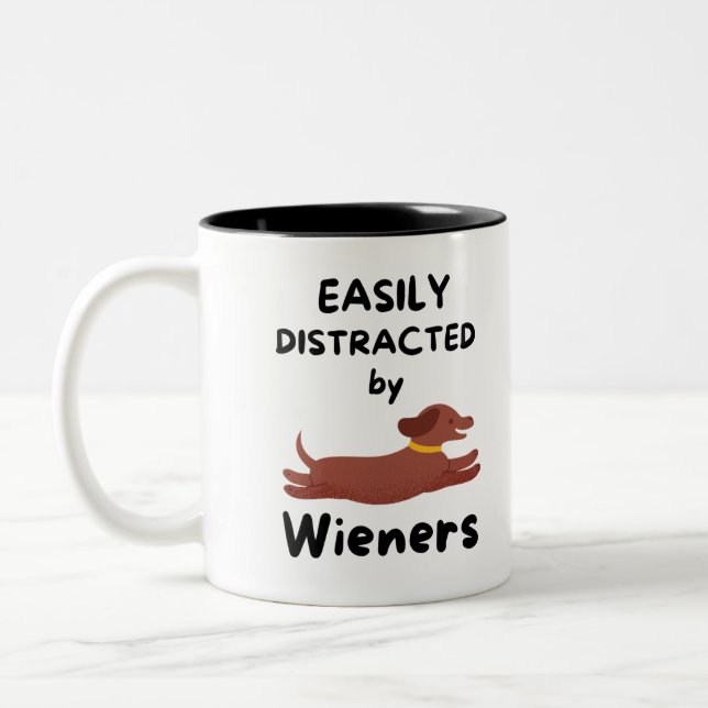 Café Em Dois Tons Caneca de distração de Wiener Lover (Esquerda)