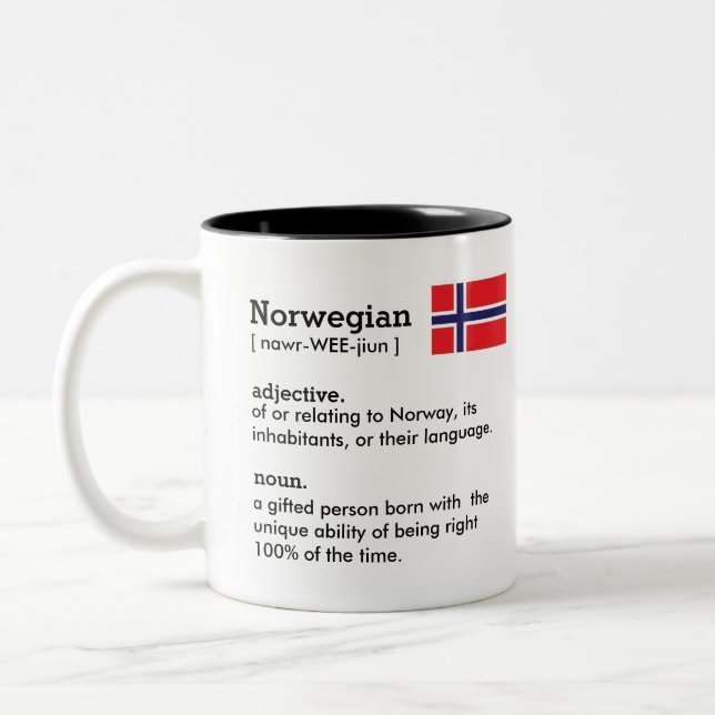 Café Em Dois Tons Caneca de diversão norueguesa (Esquerda)