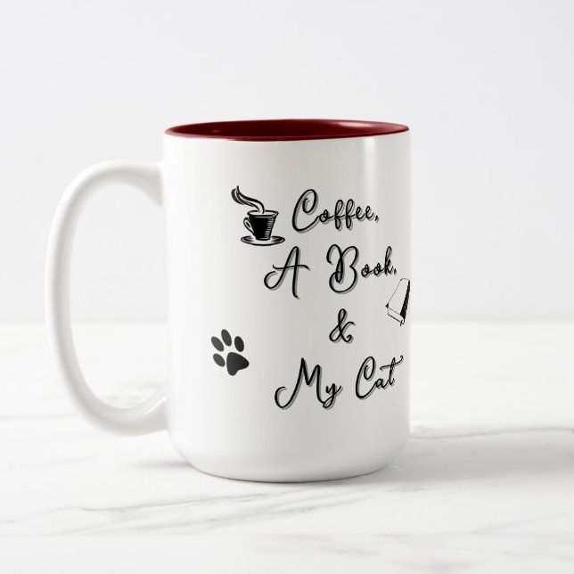 Café Em Dois Tons Caneca de duas cores 15 oz (burgundy) (Esquerda)