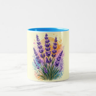 Café Em Dois Tons Caneca de duas cores com aguarela de ramalhete de