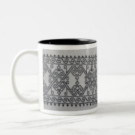 Café Em Dois Tons Caneca de duas cores com bordado blackwork