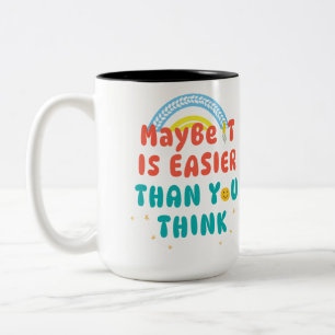 Café Em Dois Tons Caneca de Duas Cores com Citação Retro Positiva, 4
