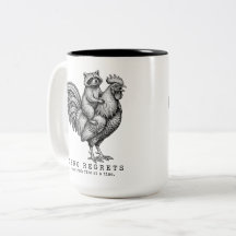 Caneca de Duas Cores com Guaxinim e Galo - Present