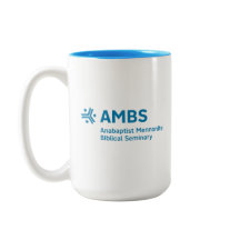 Caneca de duas cores com logotipo da AMBS