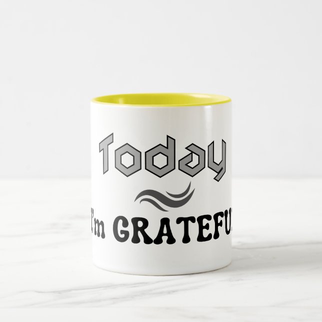 Café Em Dois Tons Caneca de Duas Cores com Mensagem de Gratidão de H (Centro)