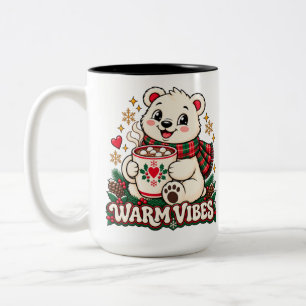 Café Em Dois Tons Caneca de Duas Cores com Urso Polar Retro e Vibraç