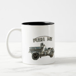 Café Em Dois Tons Caneca de Duas Cores com Veículo Vintage Push Me