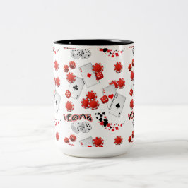 Café Em Dois Tons Caneca de duas cores de 425ml Vegas Dice and Chips