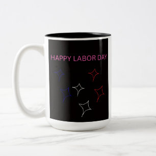 Café Em Dois Tons Caneca de Duas Cores do Dia do Trabalhador Feliz –
