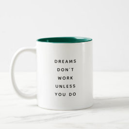 Café Em Dois Tons Caneca de duas cores engraçada moderna Sonhos Não