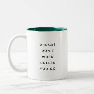 Café Em Dois Tons Caneca de duas cores engraçada moderna Sonhos Não