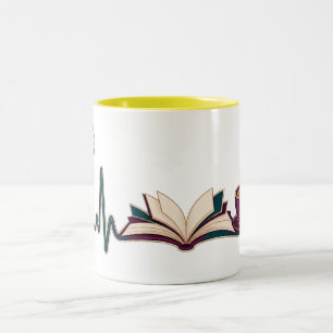 Café Em Dois Tons Caneca de Duas Cores Heartbeat Books Coffee Doctor