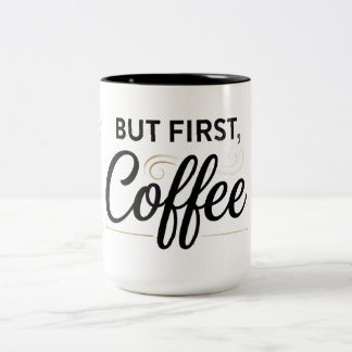 Café Em Dois Tons Caneca de Duas Cores "Mas Primeiro Café" 450ml