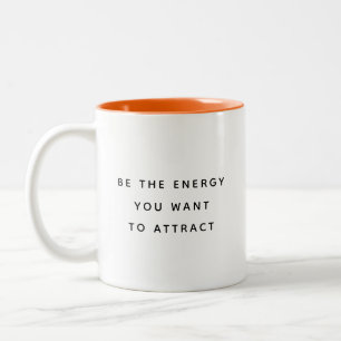 Café Em Dois Tons Caneca de Duas Cores Tipografia Moderna Be The Ene