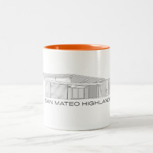 Café Em Dois Tons Caneca de Eichler das montanhas de San Mateo