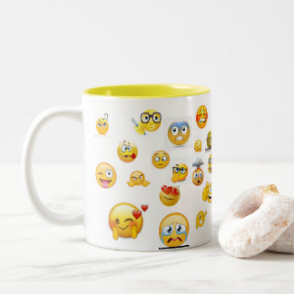 Café Em Dois Tons caneca de emoji