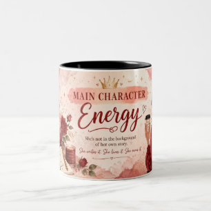 Café Em Dois Tons Caneca de Energia da Personagem Principal