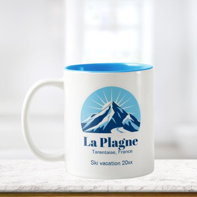 Café Em Dois Tons Caneca de esqui La Plagne França (Criador carregado)