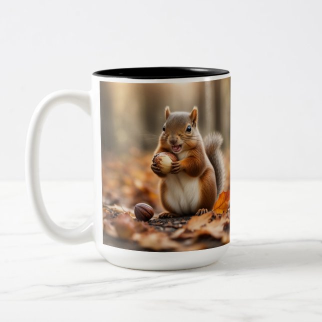 Café Em Dois Tons Caneca de Esquilo Fofo (Esquerda)