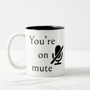 Café Em Dois Tons Caneca de Falha na Aula Online 'Você está mudo'