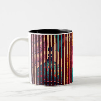 Café Em Dois Tons Caneca de Fantasia Listrada com Design de Cúpula –