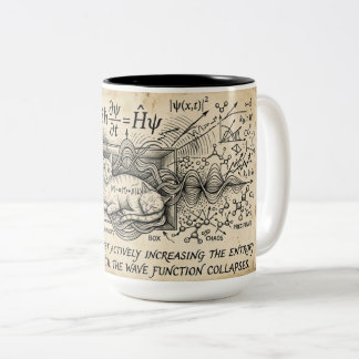 Café Em Dois Tons Caneca de Física Quântica do Gato de Schrodinger |
