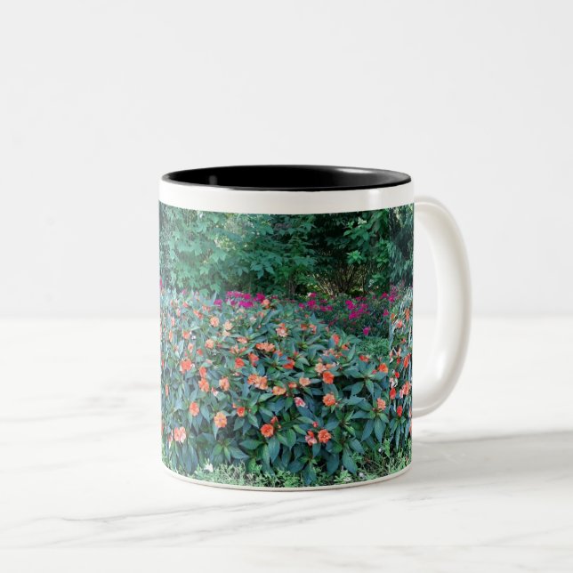 Café Em Dois Tons Caneca de Flor (Frente Esquerda)