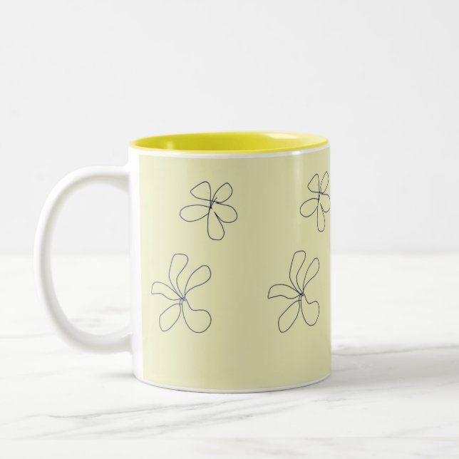 Café Em Dois Tons caneca de flor (Esquerda)