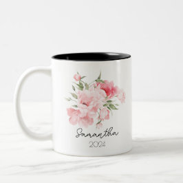 Café Em Dois Tons Caneca de Flor de Nascimento