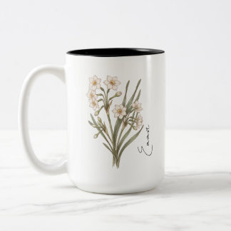 Café Em Dois Tons Caneca de Flor de Nascimento Personalizada de Narc