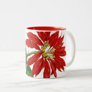Café Em Dois Tons Caneca de flor de Natal