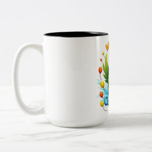 Café Em Dois Tons Caneca de Flor Única - Um presente divertido para 