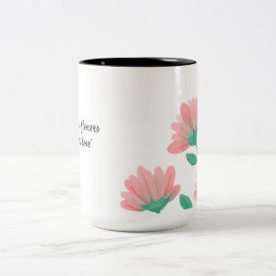 Café Em Dois Tons Caneca de Flores Românticas Vintage
