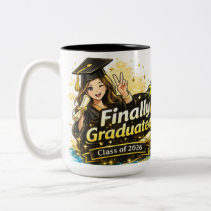Café Em Dois Tons Caneca de Formatura Classe de 2026 Presente