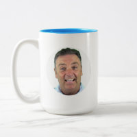 Caneca de Foto 2-Tons AZUL CLARO Moldura Redonda C