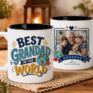 Café Em Dois Tons Caneca de Foto do Melhor Avô do Mundo