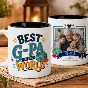 Café Em Dois Tons Caneca de Foto do Melhor Avô do Mundo