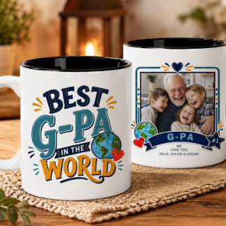 Café Em Dois Tons Caneca de Foto do Melhor Avô do Mundo