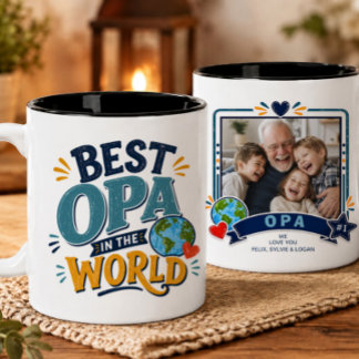Café Em Dois Tons Caneca de Foto do Melhor Vô do Mundo