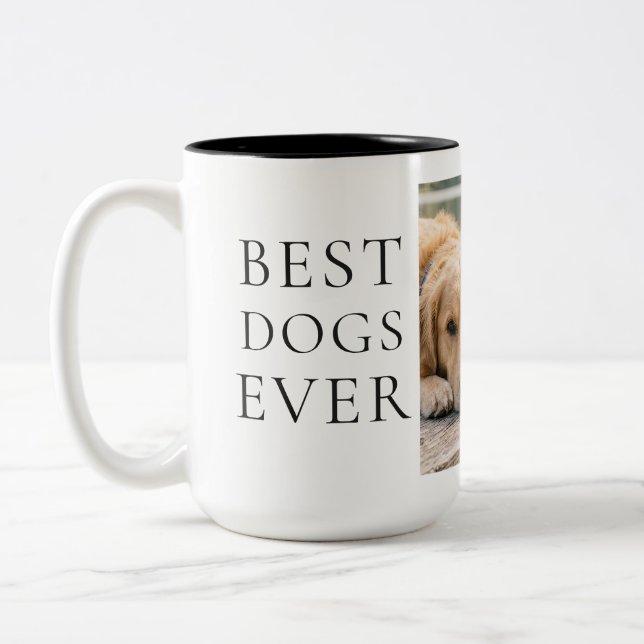Café Em Dois Tons Caneca de Foto dos Melhores Cães de Sempre  (Esquerda)