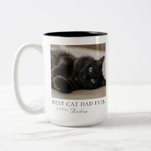Café Em Dois Tons Caneca de Foto Melhor Pai de Gato de Todos os Temp