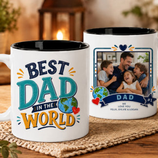 Café Em Dois Tons Caneca de Foto Melhor Pai do Mundo