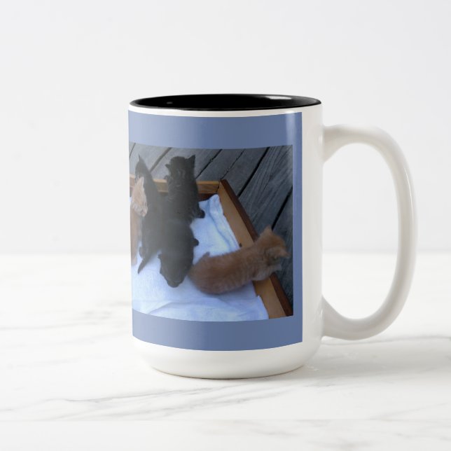 Café Em Dois Tons Caneca de Foto Personalizada (Direita)
