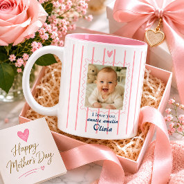 Café Em Dois Tons Caneca de Foto Personalizada da Tia com Foto do Be