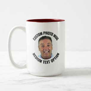 Café Em Dois Tons Caneca de Foto Personalizada de Tamanho Médio MARO
