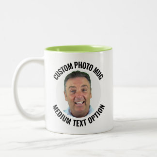 Café Em Dois Tons Caneca de Foto Personalizada de Tom Médio LIME G T