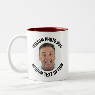 Café Em Dois Tons Caneca de Foto Personalizada de Tonalidade Marrom