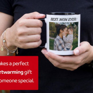 Café Em Dois Tons Caneca de Foto Personalizada para o Dia das Mães |